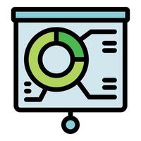 Presentation slide displaying a pie chart and data analysis vector