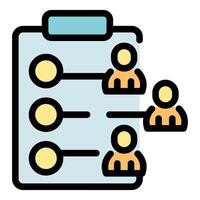 Clipboard showing task delegation and responsibility assignment to managers vector