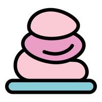 Pink and relaxing spa stones resting on a surface vector