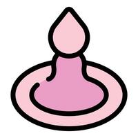 Pink drop falling into a plate creating a splash vector