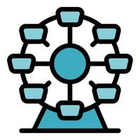 Ferris wheel rotating at amusement park offering entertainment and fun vector