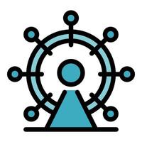 Network administrator managing computer network, server administrator working with global network infrastructure vector