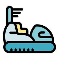 Futuristic hovercraft gliding on cushion of air, innovative transportation icon vector