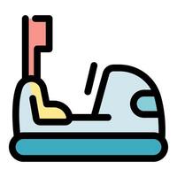 Bumper car moving fast with antenna and flag in amusement park ride vector