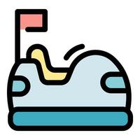 Bumper car with flag is moving in amusement park vector