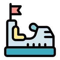 Bumper car with flag waving in amusement park ride vector