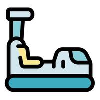 Hovercraft floating on cushion of air, modern transportation icon vector