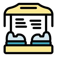 Bumper cars attraction displaying rules and information sign vector