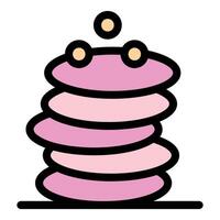 Pink balancing stones stacked on top of each other and balancing vector