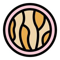Venus planet rotating showing surface with pink atmosphere ring, solar system object vector