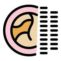 Ear drum vibrating showing sound waves entering ear canal vector