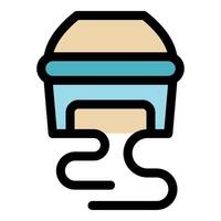 3d printing machine extruding filament creating object layer by layer vector