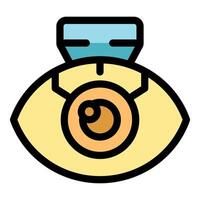 Bionic eye implant enhancing vision with futuristic technology vector