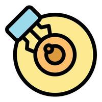 Artificial insemination presenting syringe injecting egg with sperm vector