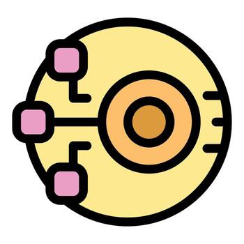 Futuristic bionic eye implant is analyzing data with digital connections vector