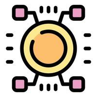 Digital hub connecting multiple devices with data flowing smoothly vector