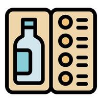 Wine bottle packaging with label and description displaying essential information vector