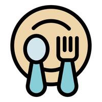 Crying plate with fork and spoon expressing sadness vector