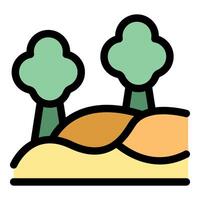 Rolling hills and lush trees creating a serene landscape vector