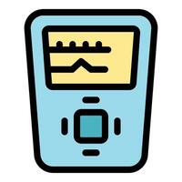 Portable ultrasound device showing medical scan results on screen vector