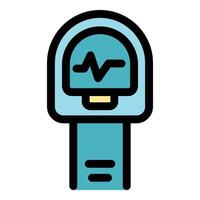 Portable heart rate monitor showing pulse rate signal icon vector