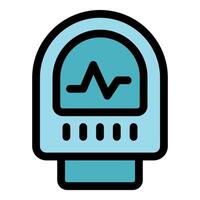 Portable heart rate monitor showing pulse rate signal icon vector