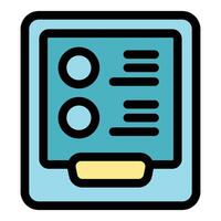 Interactive digital menu displaying food choices with nutritional information vector