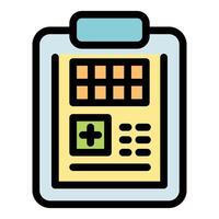 Medical report showing test results with clipboard and cross symbol vector