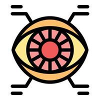 Bionic eye scanning and transmitting data, futuristic technology vector