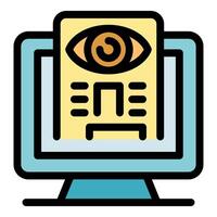 Eye test vision exam chart displaying on computer screen vector