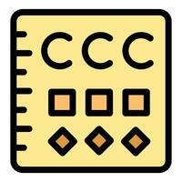 Eye test chart showing decreasing size of symbols for measuring visual acuity vector