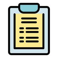 Clipboard holding important document with checklist items for review vector