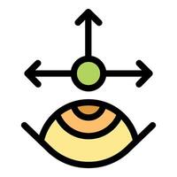 Eye tracking technology, arrows showing movement and focus point vector
