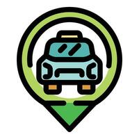 Taxi location pin showing available cab service for passengers vector