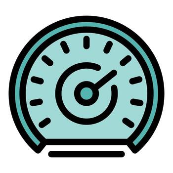 Speedometer showing maximum performance and speed level vector