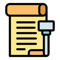 Judge gavel approving legal document or contract vector
