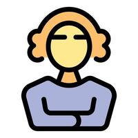 Confident judge with crossed arms maintaining order in courtroom vector