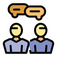Two people talking with speech bubbles, effective communication and dialogue vector