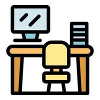 Office workplace representing working from home or office desk setup vector