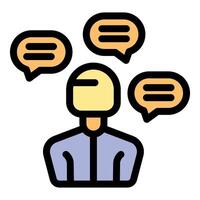 Businessman thinking about multiple talking points for a meeting vector