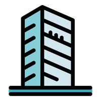Modern urban skyscraper standing tall in city center with sleek design vector