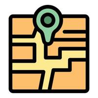 Location pin showing point on digital map navigation vector