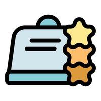 Clipboard showing customer review with three stars rating vector