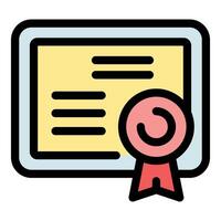 Diploma with red ribbon representing graduation and success vector