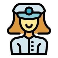 Smiling bus driver wearing uniform and hat, representing public transport and passenger safety vector