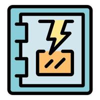 Electrical panel icon showing power supply and distribution vector