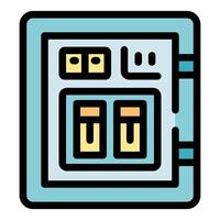 Electrical distribution panel managing power supply in building vector