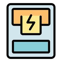 Electric meter showing energy consumption with flashing light symbol vector
