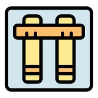 Toggle switch showing on and off positions in colorful icon design vector