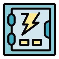 Electrical panel distributing electricity with lightning bolt symbol vector